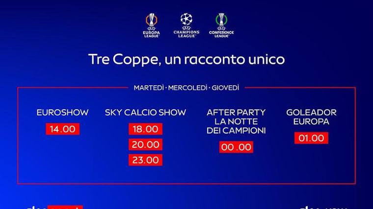 Calcio in tv: lo spettacolo delle coppe europee su Sky Sport
