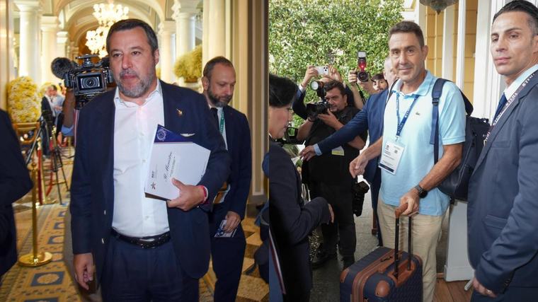 Vannacci incrocia Salvini a Cernobbio: la stretta di mano è gelida