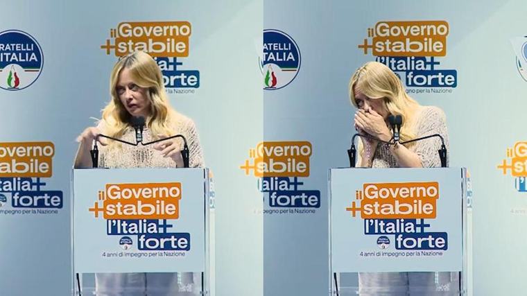 Meloni si ferma nel mezzo del comizio e risponde al telefono: "Scusate, era mia figlia"